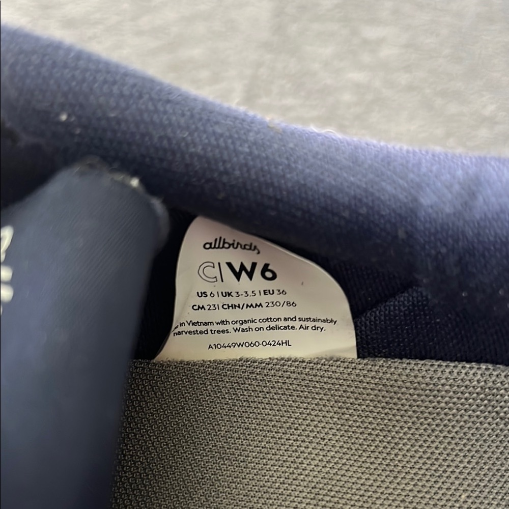 Allbirds Couriers Blue and White Sneakers with Soft Upper and White Soles - Picture 6 of 7